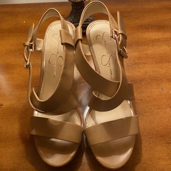 Jessica Simpson ESPADRILLE WEDGE SANDAL Nude Strappy 8.5 sandals - Picture 7 of 7